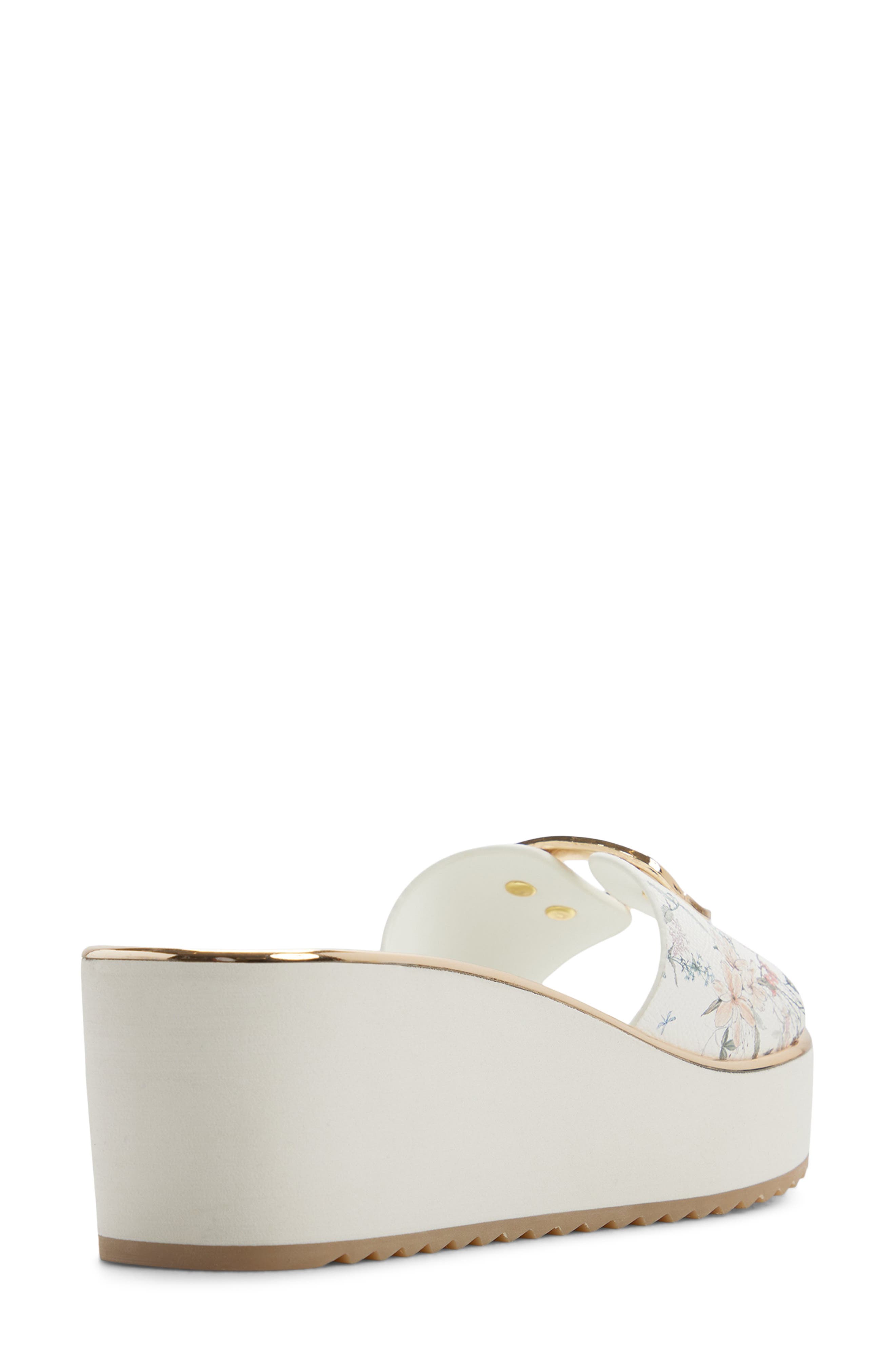 ALDO Menhaden Platform Wedge Slide Sandal, Alternate, color, White Multi
