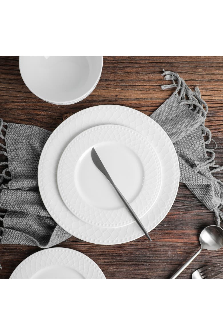 Alexandria Bone China 32-Piece Dinnerware Set, Alternate, color, White