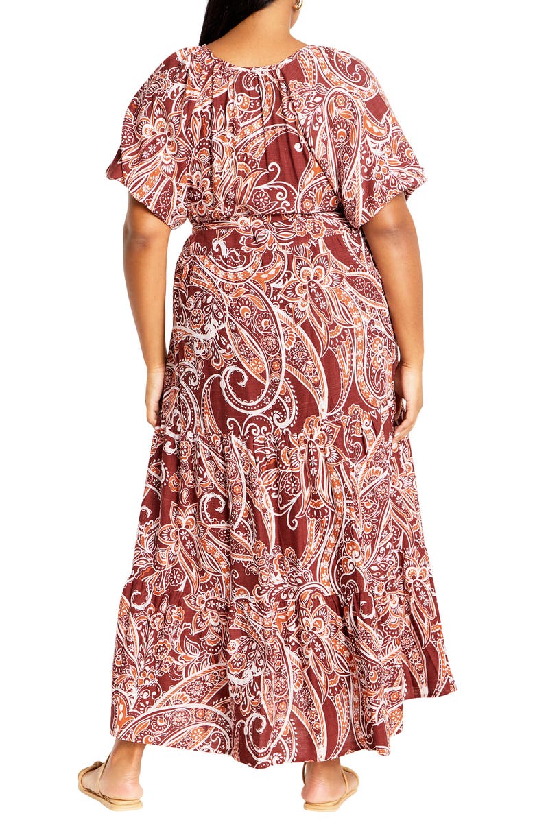 City Chic Paisley Charm Maxi Dress, Alternate, color, 