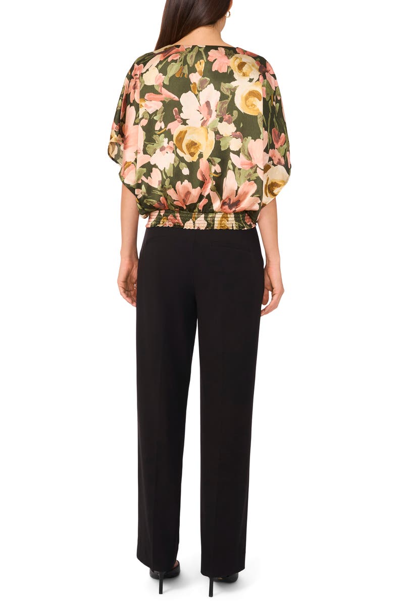 Halogen<sup>®</sup> Faux Wrap Satin Top, Alternate, color, Kombu Green