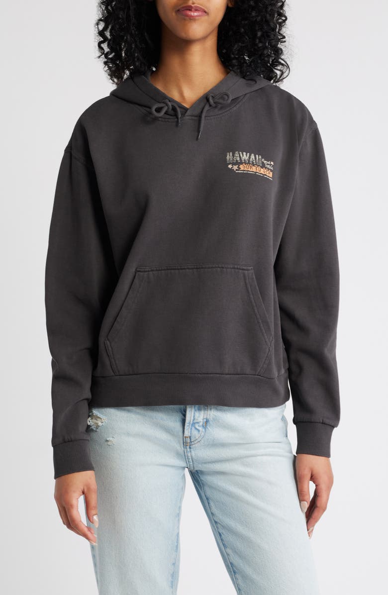 Rip Curl Sun to Sea Graphic Hoodie, Main, color, Hawaii Washed Black