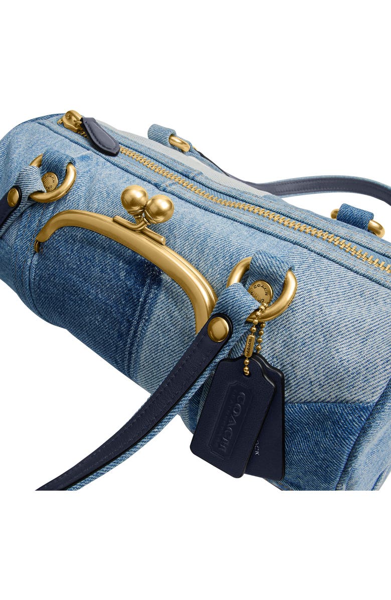 COACH Originals Kisslock 28 Denim Barrel Bag, Alternate, color,