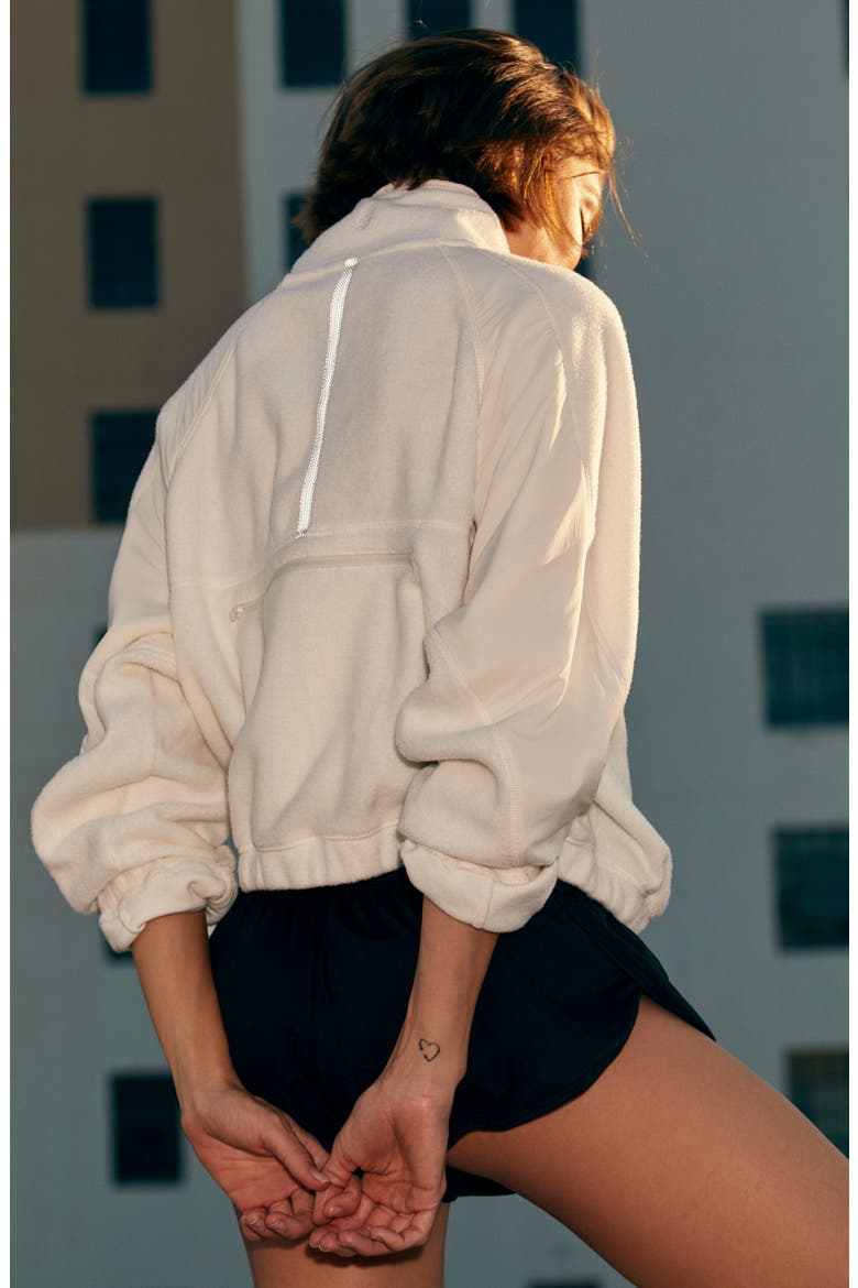 So Fly Half Zip Crop Jacket, Alternate, color, IVORY