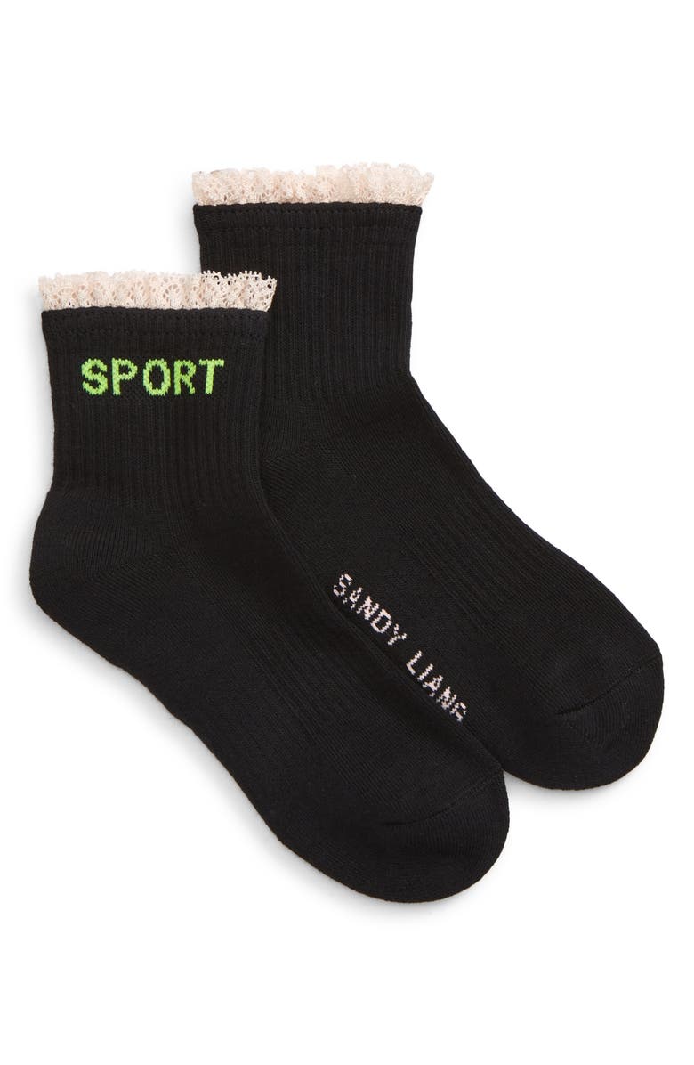 Sandy Liang Frill Sport Socks, Main, color, 