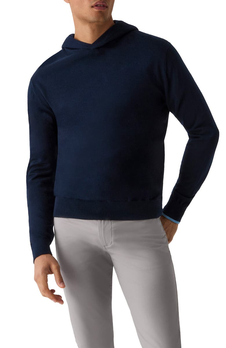 Greyson Saratoga Merino Wool Pullover Hoodie, Main, color, Maltese Blue