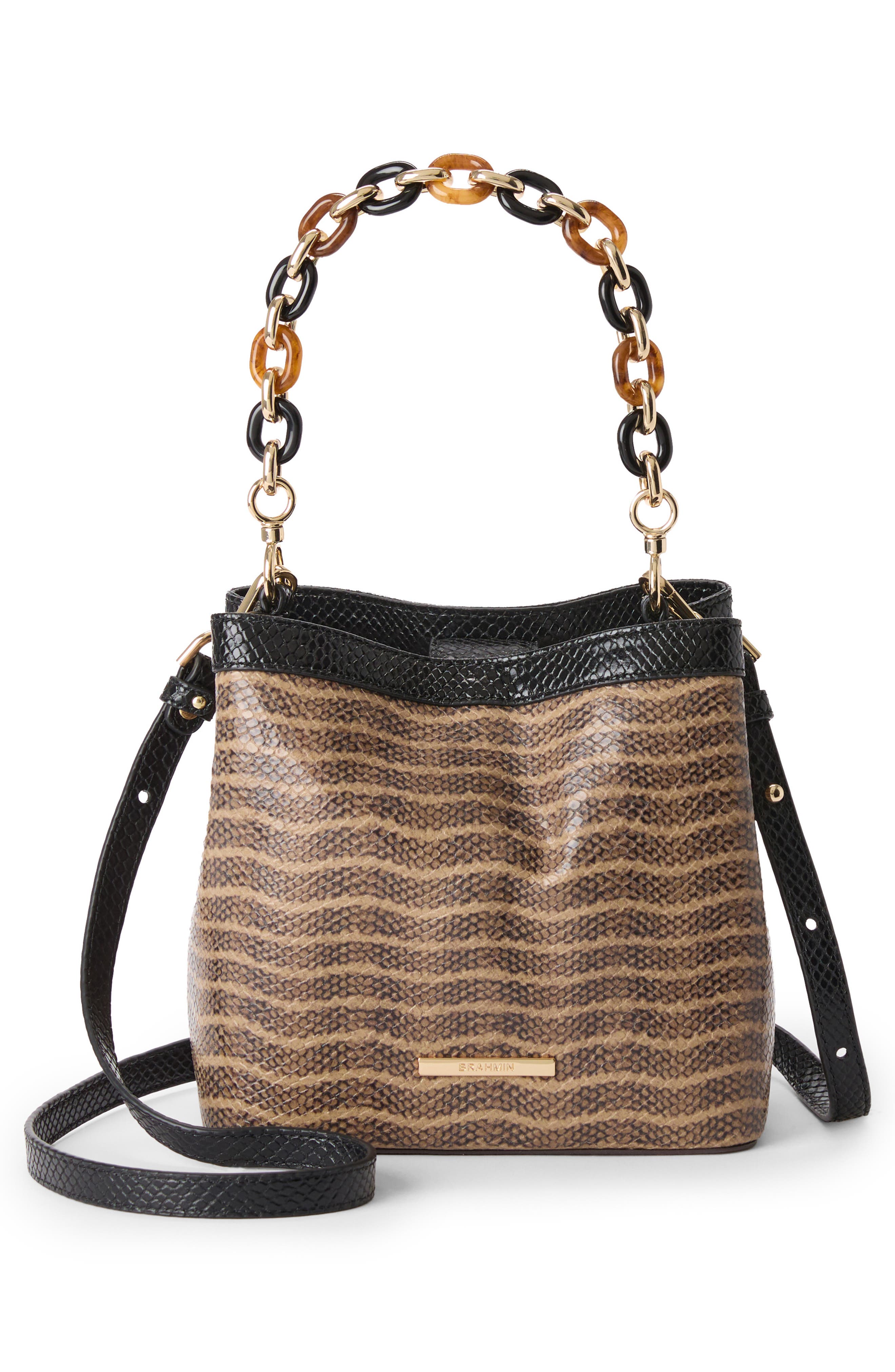 Mod Mini Amelia Croc Embossed Leather Crossbody Bag, Alternate, color, BEIGE MULTI