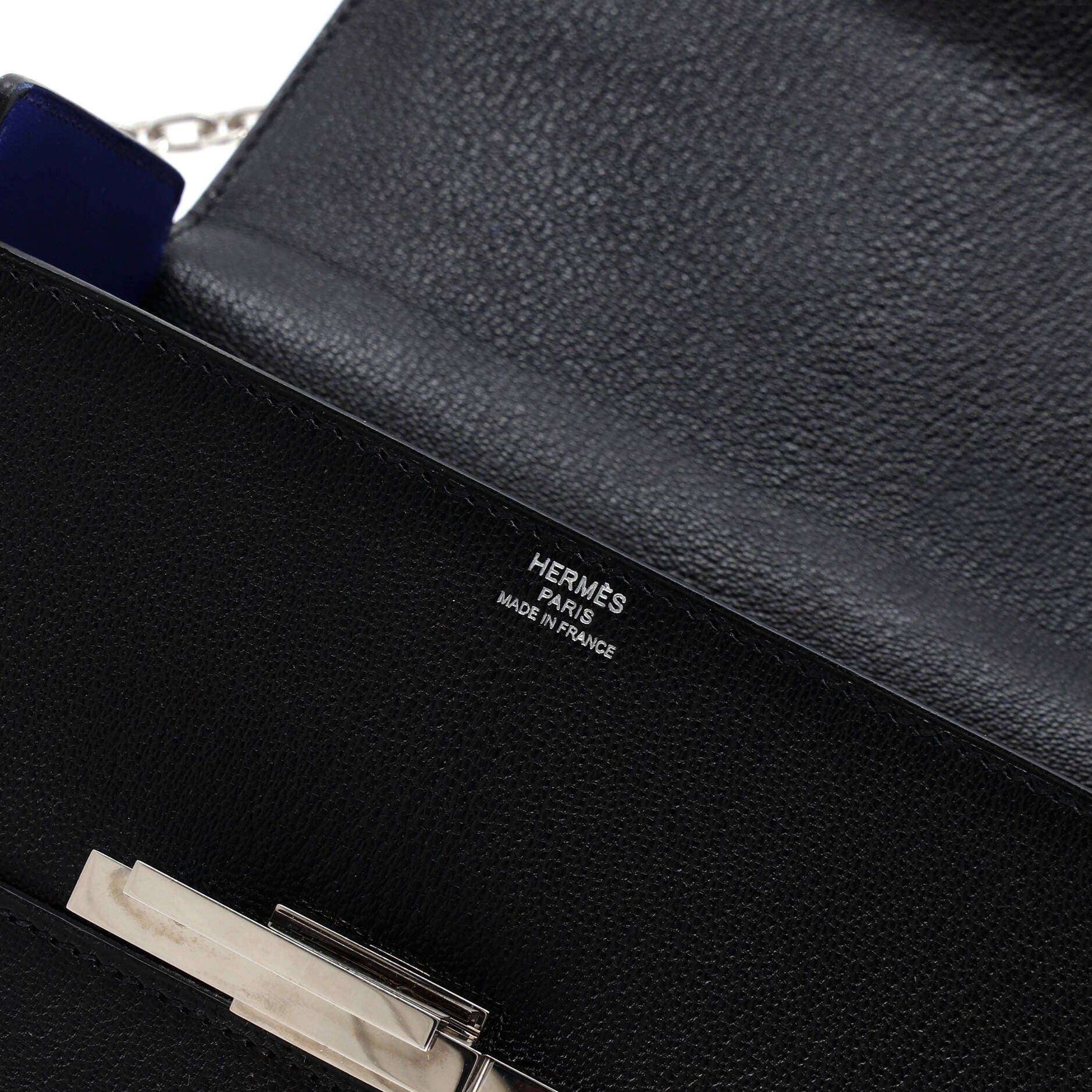 Pre-Owned Hermes Cinhetic Top Handle Bag Verso Chevre Mysore, Alternate, color, Noir