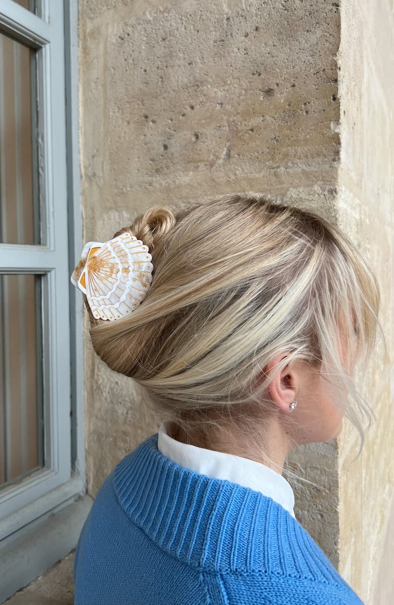 Solar Eclipse Seashell Hair Claw Clip, Alternate, color, Golden Sand