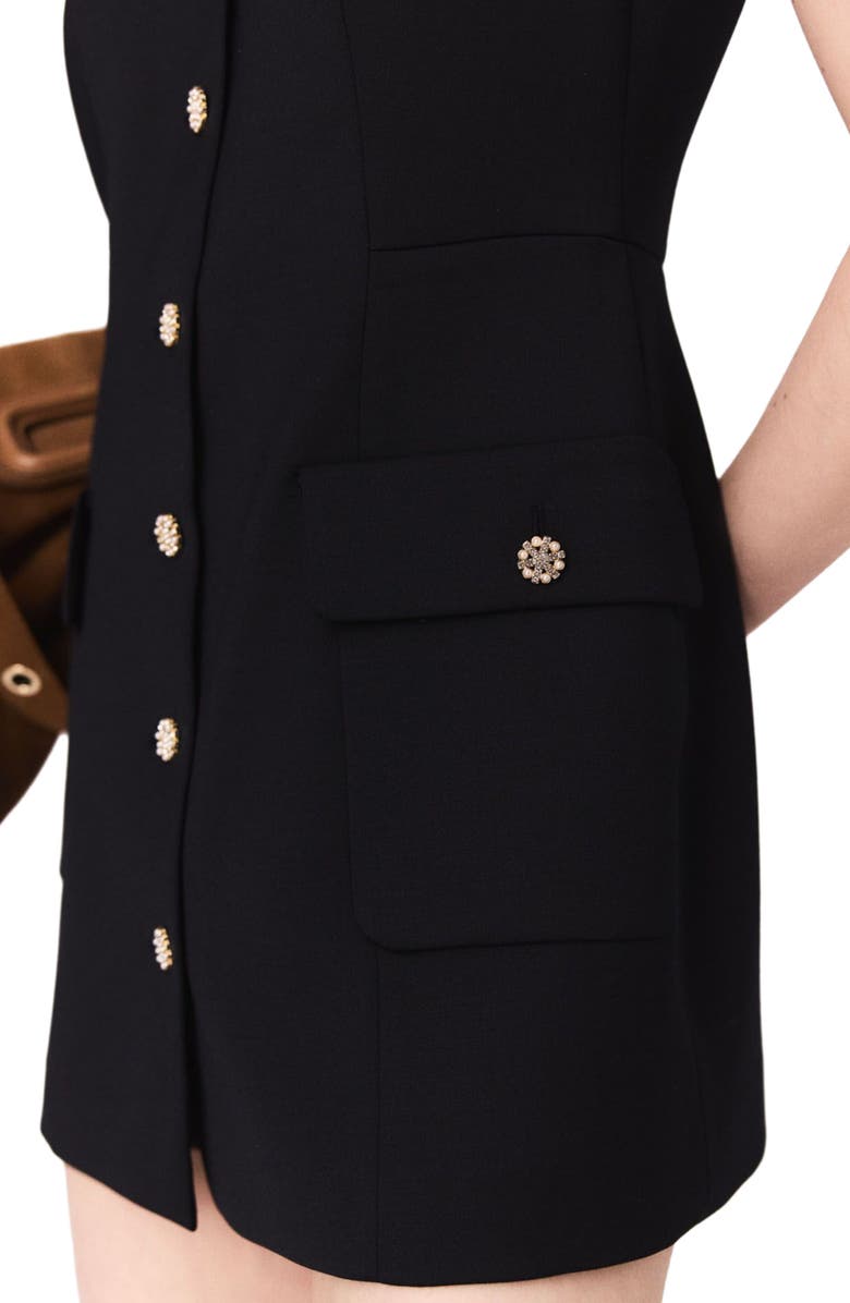 maje Layered-effect wool-blend jumpsuit, Alternate, color, Navy