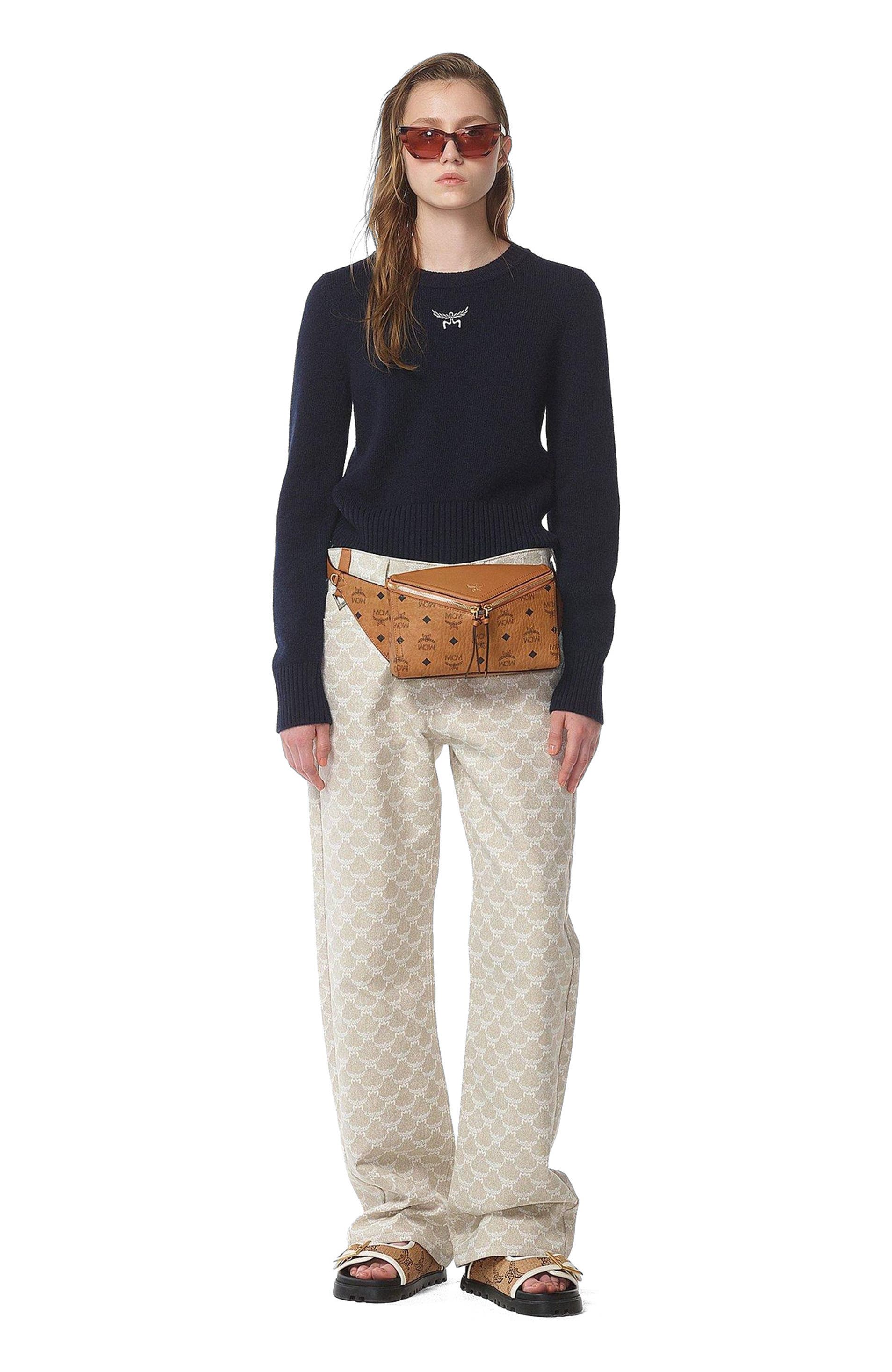 MCM Diamond 3D Belt Bag in Visetos Leather Mix, Alternate, color, 