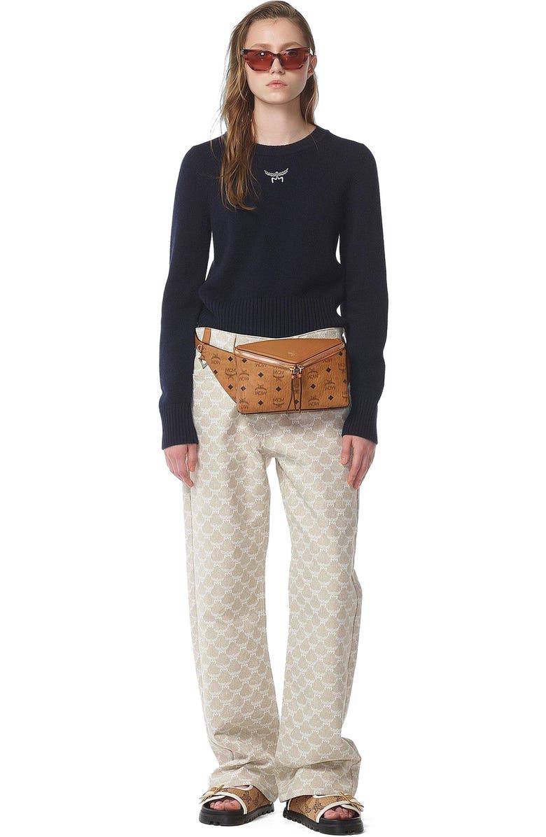 MCM Diamond 3D Belt Bag in Visetos Leather Mix, Alternate, color,