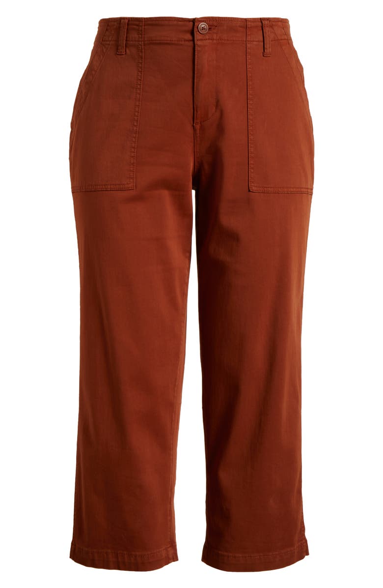 Liverpool Los Angeles Wide Leg Crop Twill Cargo Pants, Alternate, color, 