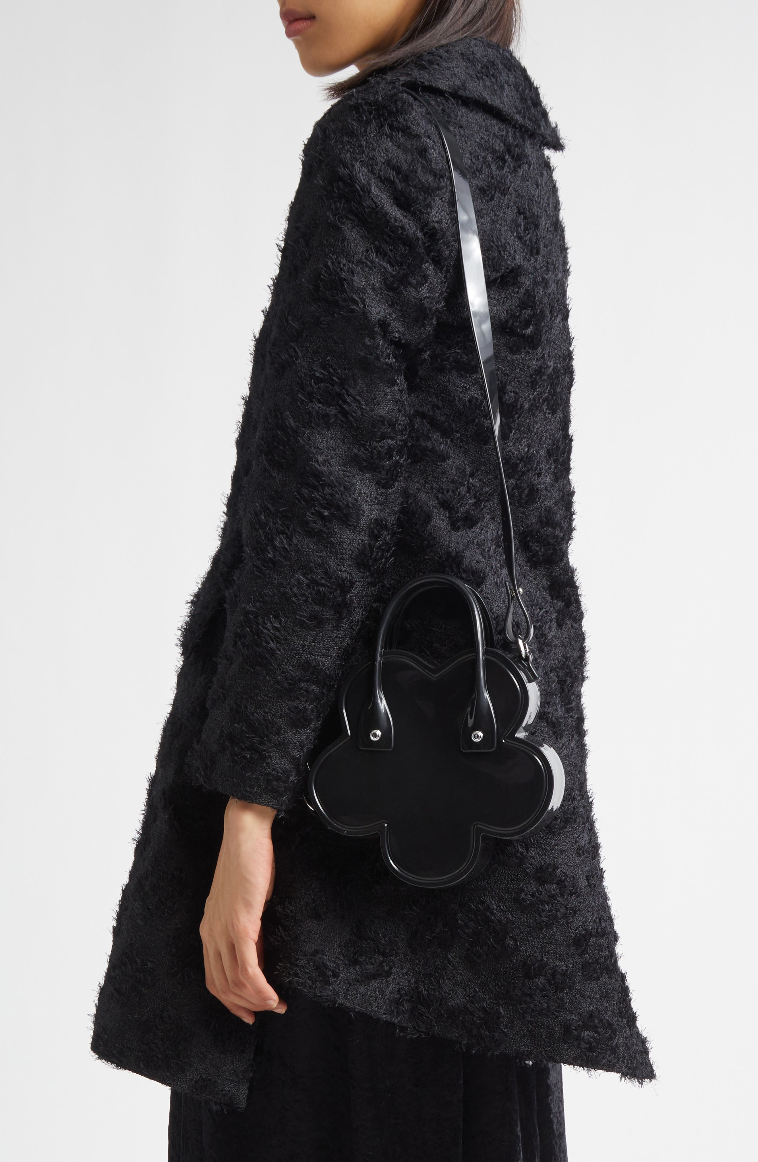 Comme des Garçons Girl x Mellissa Flower Faux Leather Handbag, Alternate, color, 