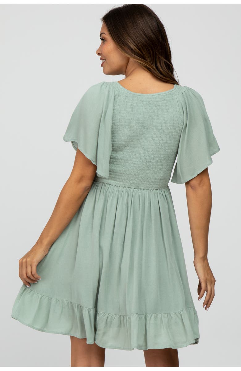 PinkBlush Smocked Front Ruffle Hem Dress, Alternate, color, Mint Green