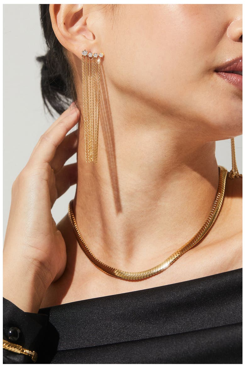 Omega Chain Collar Necklace, Alternate, color, GOLD