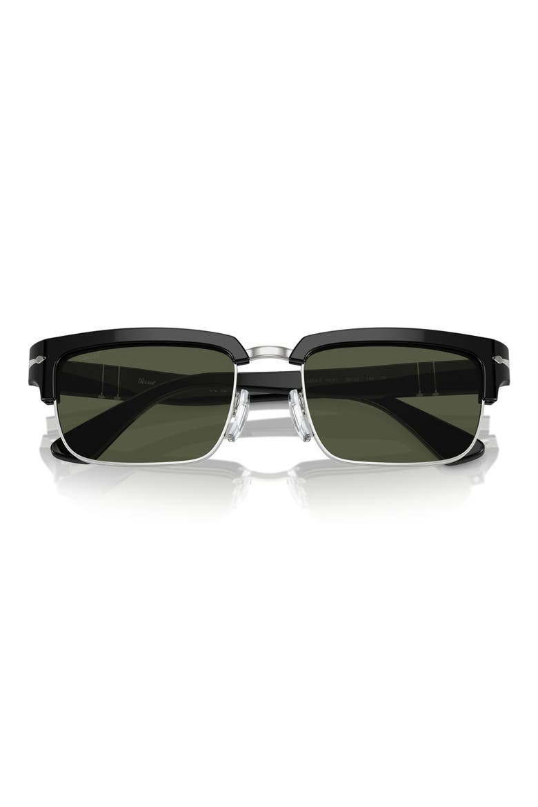 56mm Rectangular Sunglasses, Main, color, BLACK GREEN