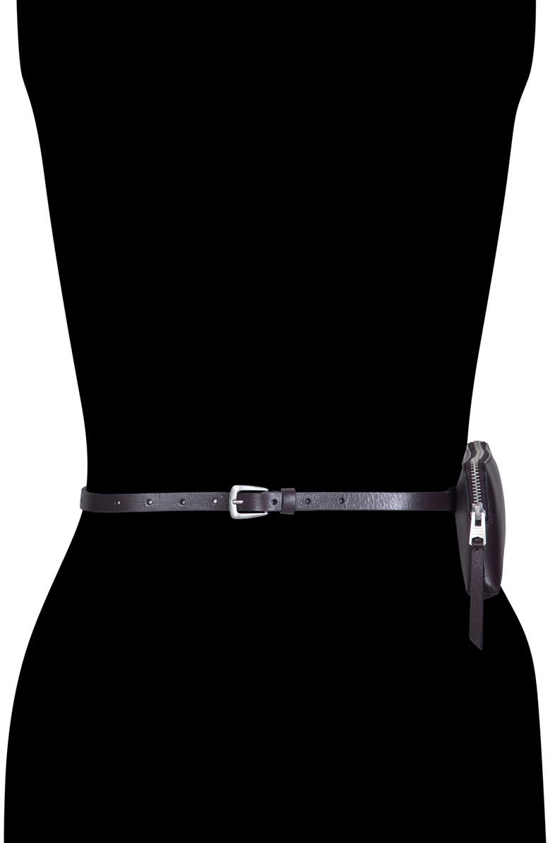 AllSaints Convertible Leather Belt Bag, Alternate, color, Oxblood Red