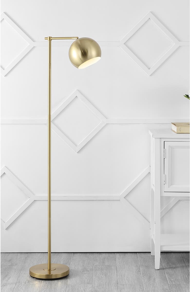 JONATHAN Y Eva Modern Contemporary Iron LED Floor Lamp, Alternate, color, Brass Gold