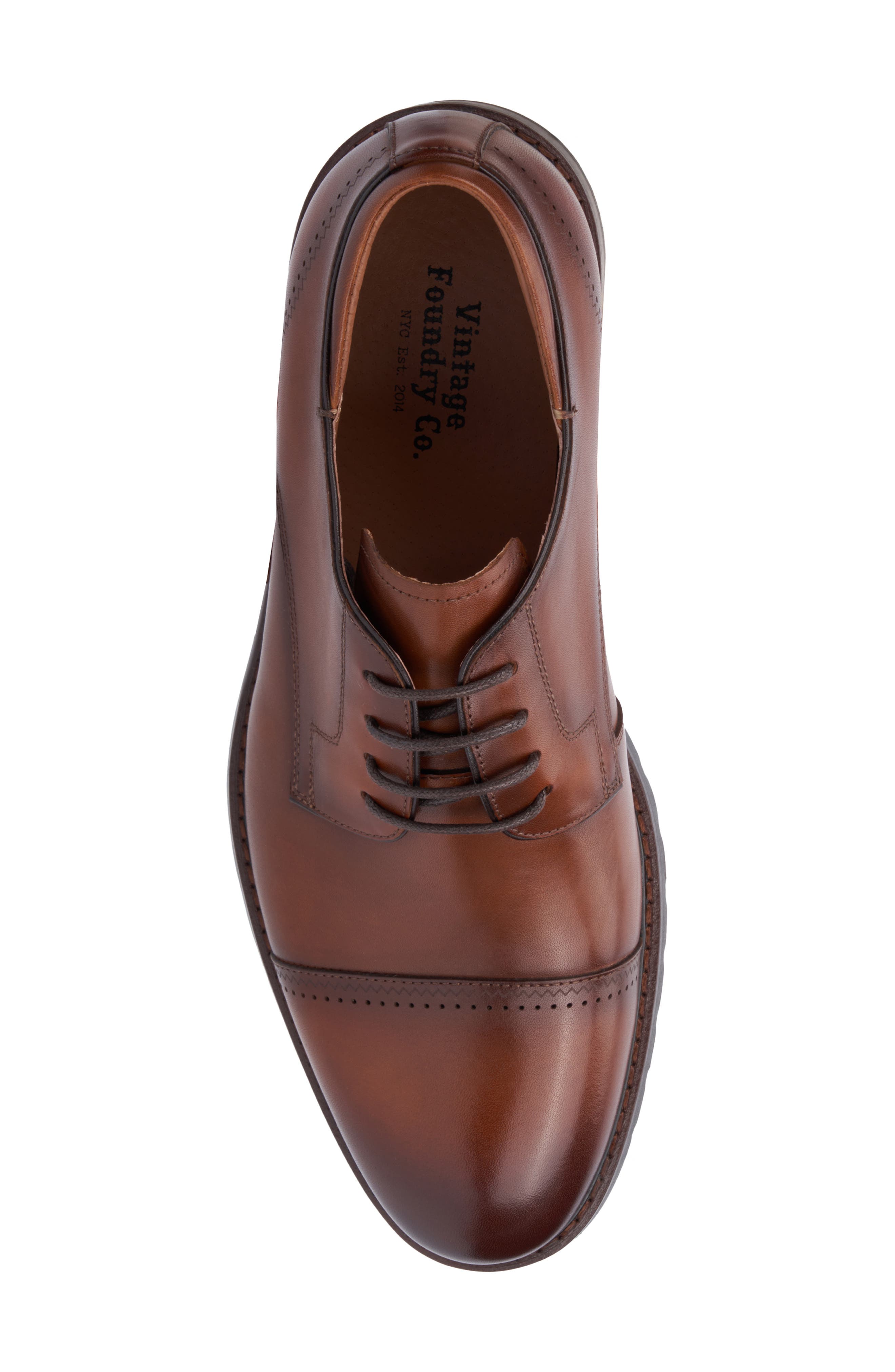 Emerson Cap Toe Dress Oxford, Alternate, color, COGNAC