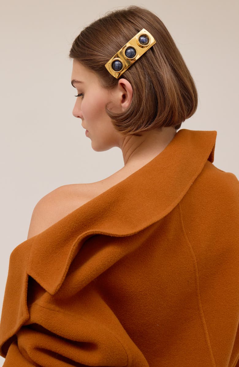 LELET NY Oculus Barrette, Alternate, color, Malachite / Gold