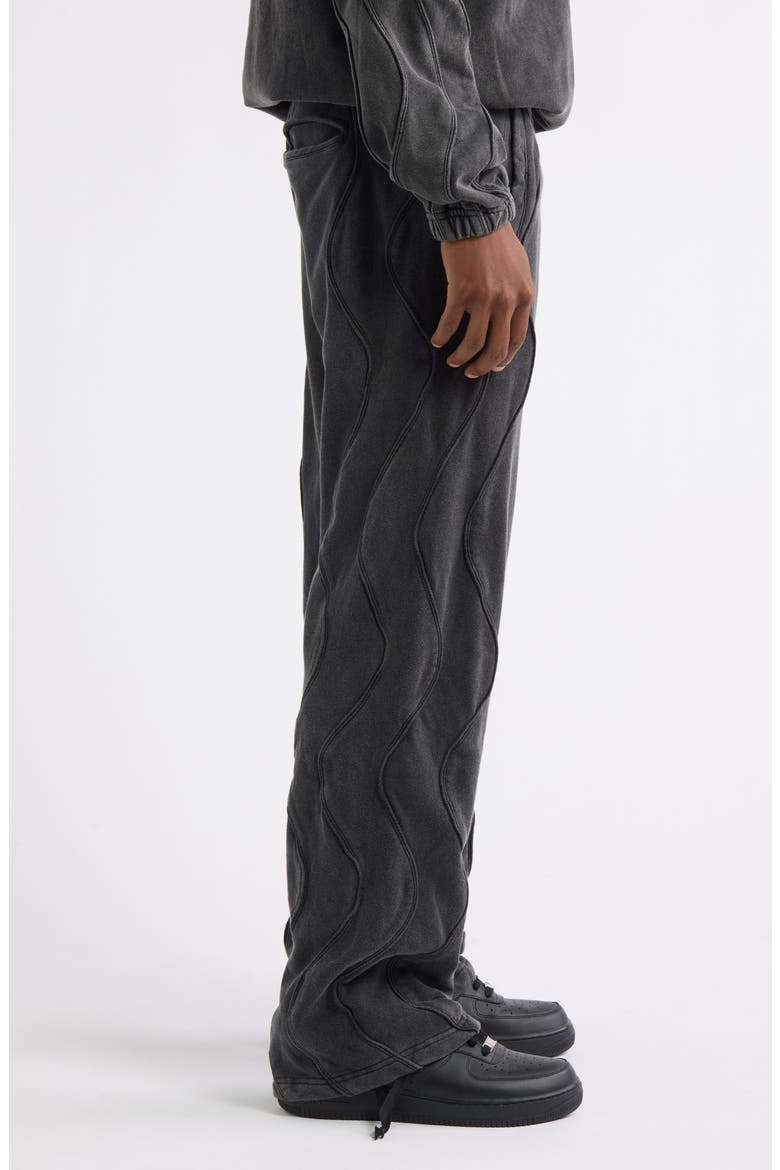 Wavy Seam Training Pants, Alternate, color, WASHED BLACK
