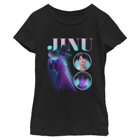 Girl's KPop Demon Hunters Jinu Saja Boy Collage  Graphic T-Shirt