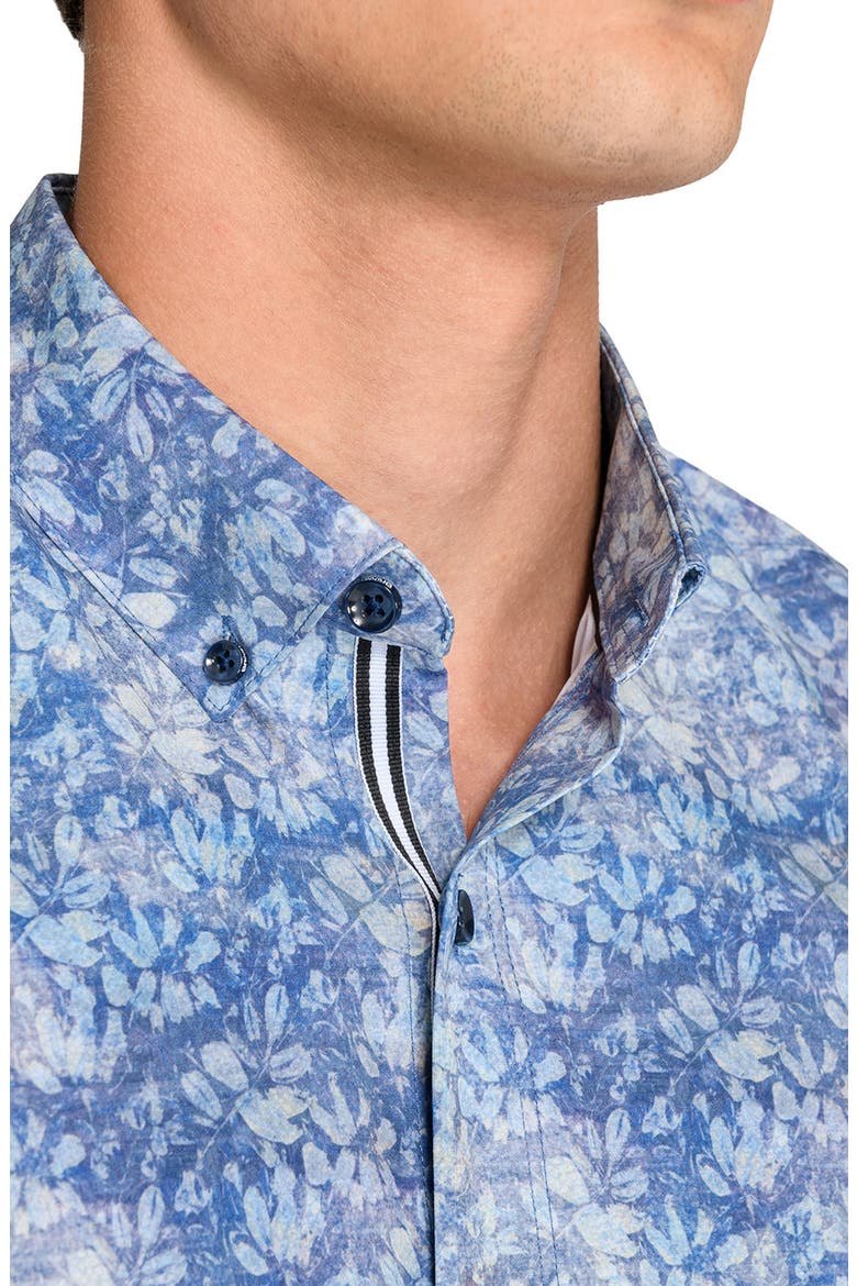 Branches Woven Short Sleeve Basic, Alternate, color, NAVY/TEAL