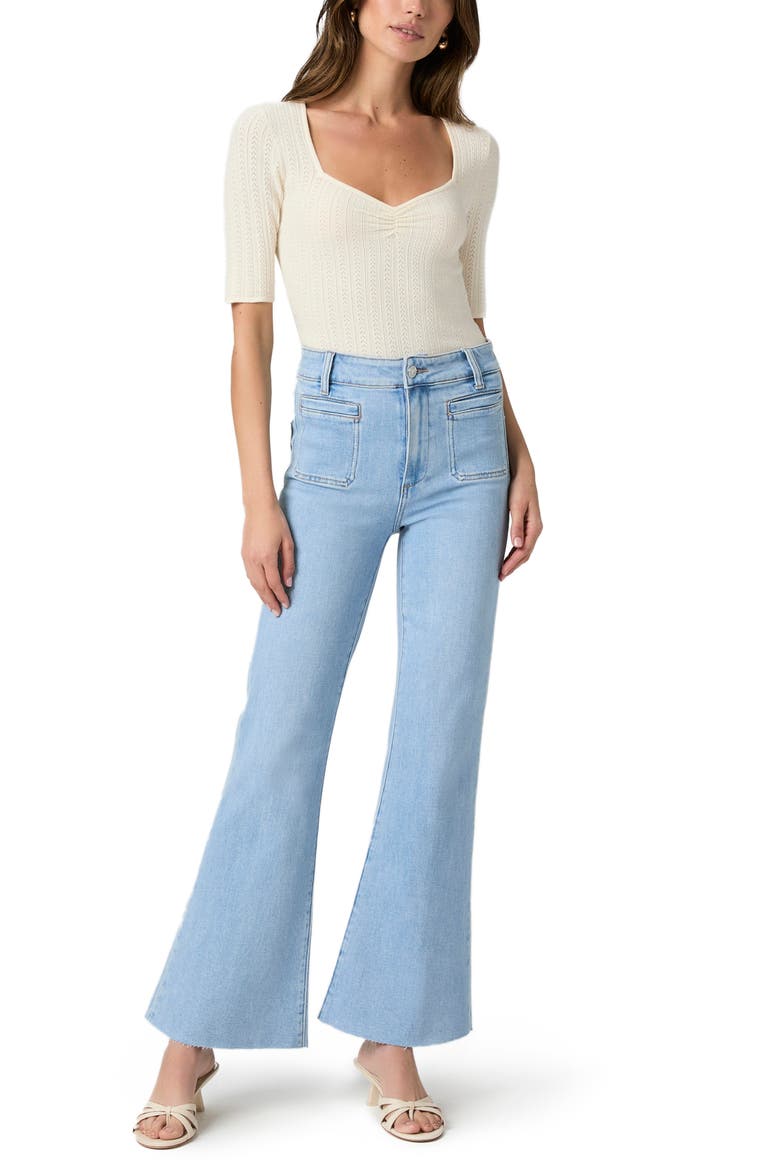 Marlow Raw Hem High Waist Skimmer Flare Jeans, Alternate, color, JAUNT