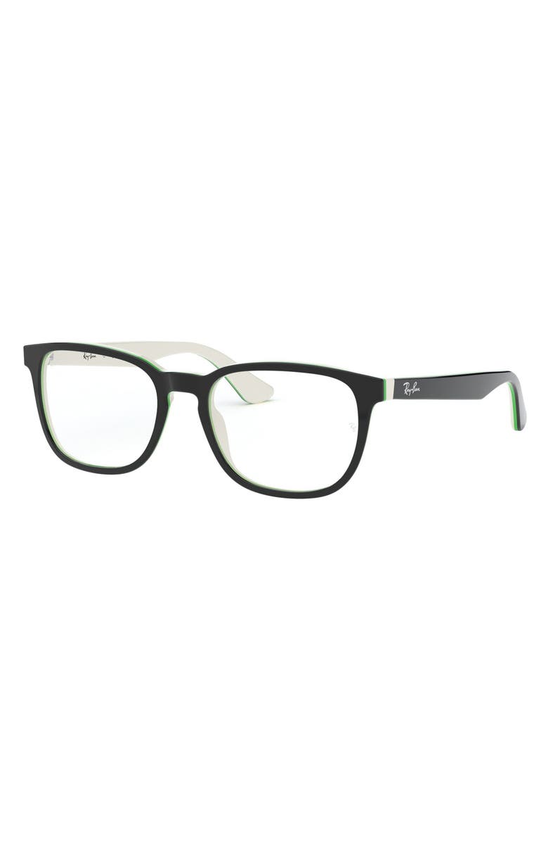 Ray-Ban Kids' 48mm Square Optical Glasses, Alternate, color, Black Green
