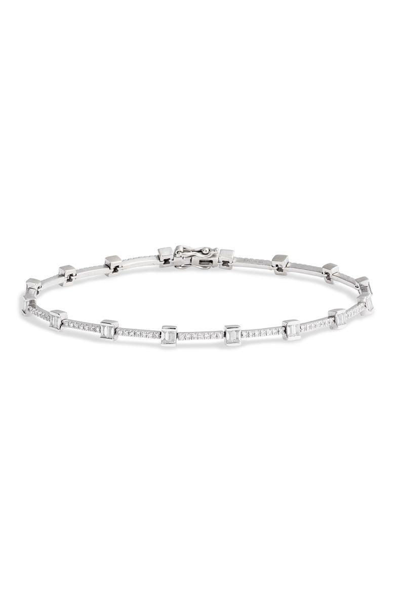 Diamond Baguette Eternity Bracelet, Main, color, WHITE GOLD/ DIAMOND