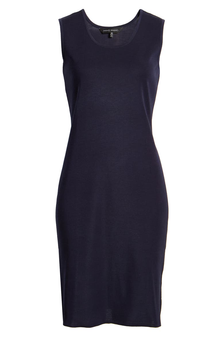 Scoop Neck Knit Sheath Dress, Alternate, color, INDIGO
