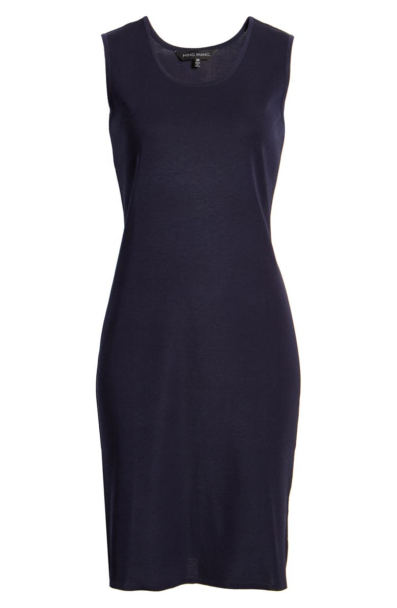 Ming Wang Scoop Neck Knit Sheath Dress, Alternate, color, 
