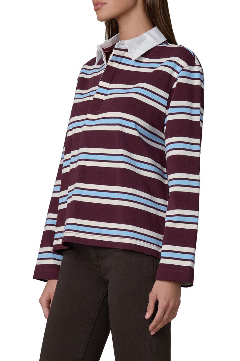 Dylan Striped Rugby Shirt, Alternate, color, OXBLOOD/ SKY RUGBY