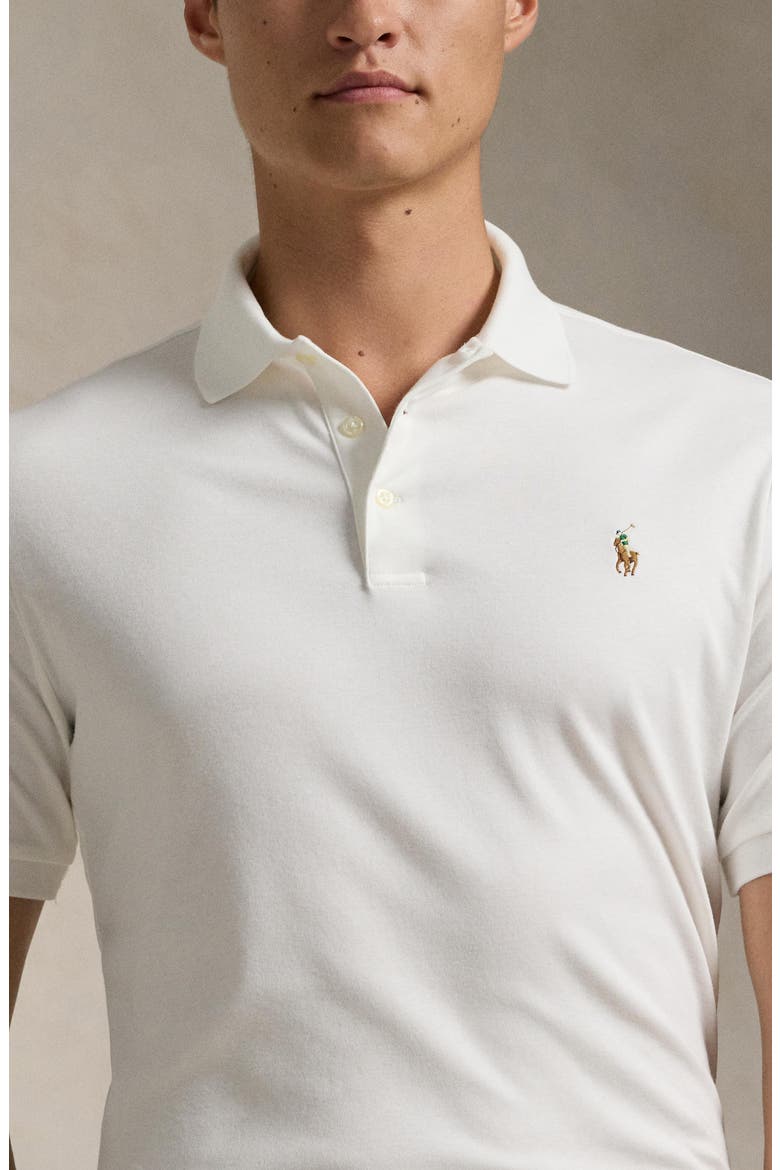 Classic Fit Soft Pima Cotton Polo Shirt, Alternate, color, WHITE