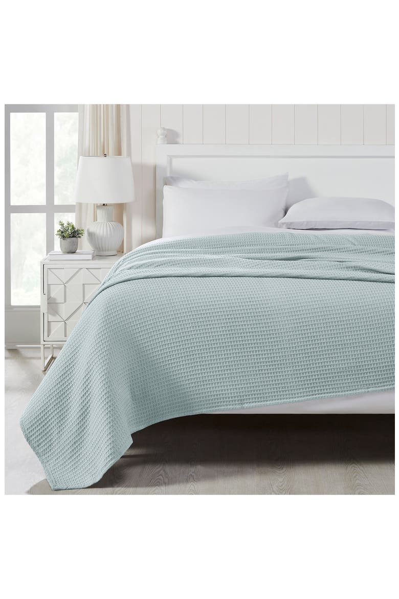 Cotton Waffle Blanket, Alternate, color, PALE BLUE
