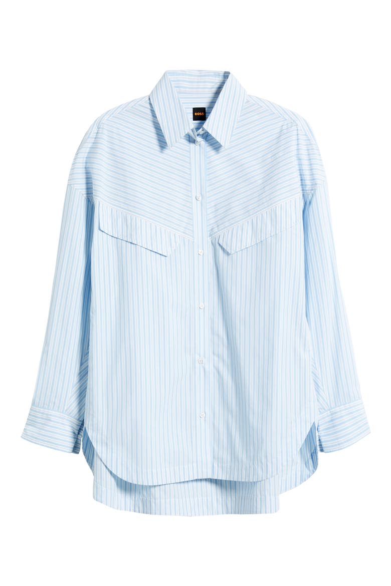 Bostaffa Relaxed Fit Cotton Button-Up Shirt, Alternate, color, OPEN BU