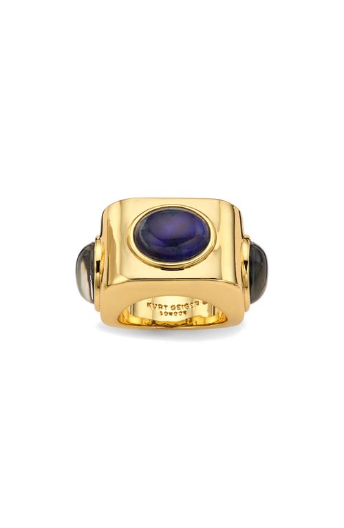 Kurt Geiger London Stone Mood Cocktail Ring In Gold