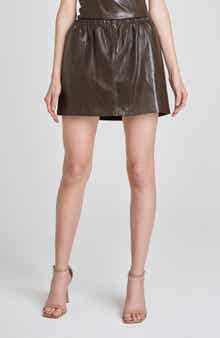 WAYF Estella Faux Leather Miniskirt