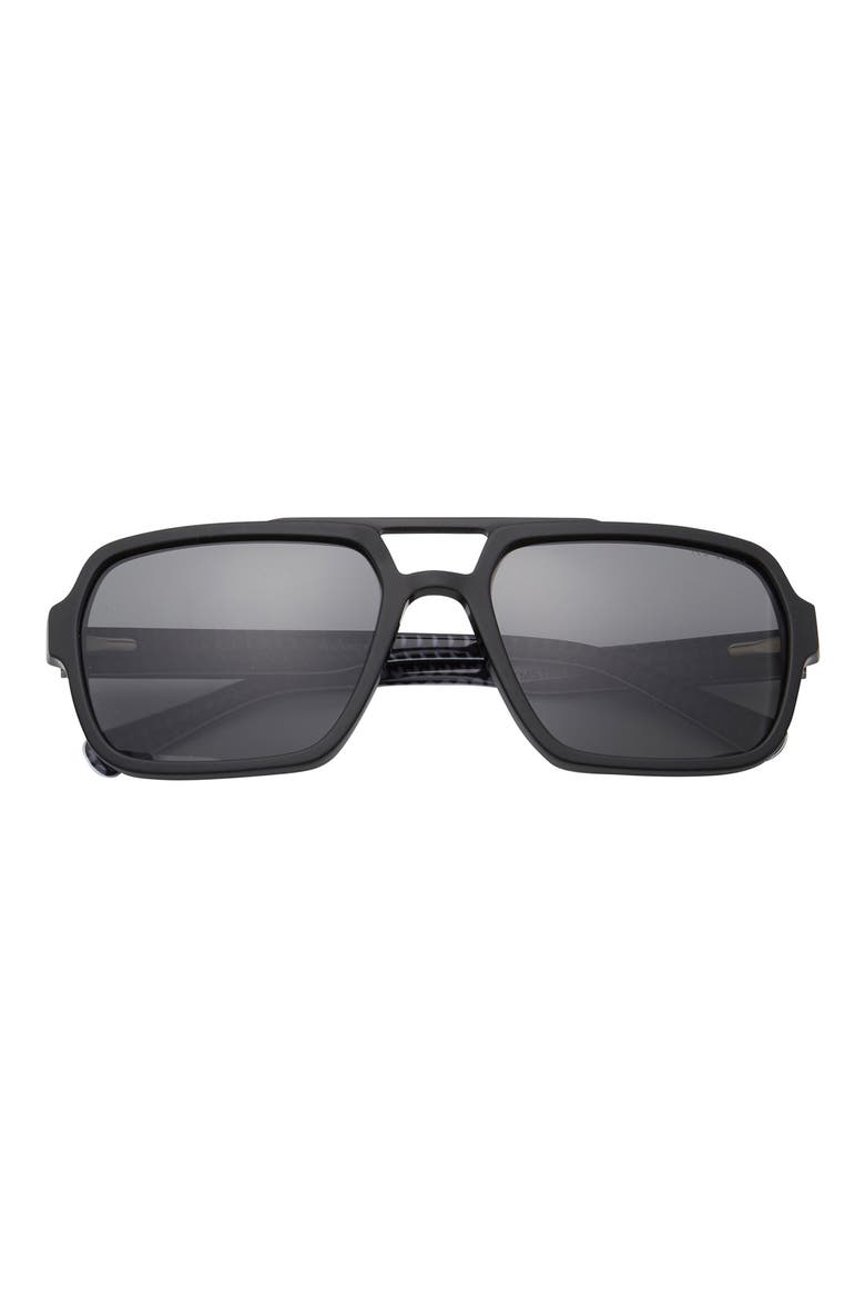 59mm Polarized Navigator Sunglasses, Main, color, BLACK