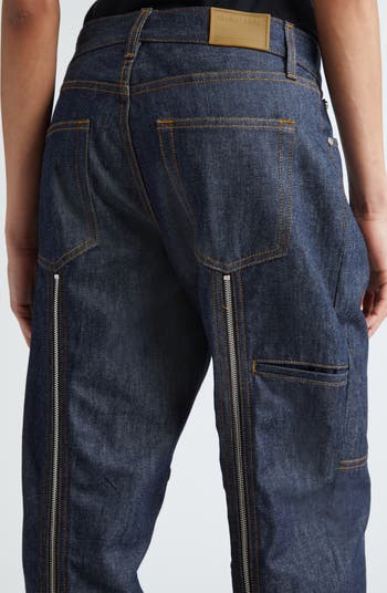 Dual Zip Carpenter Straight Leg Jeans
