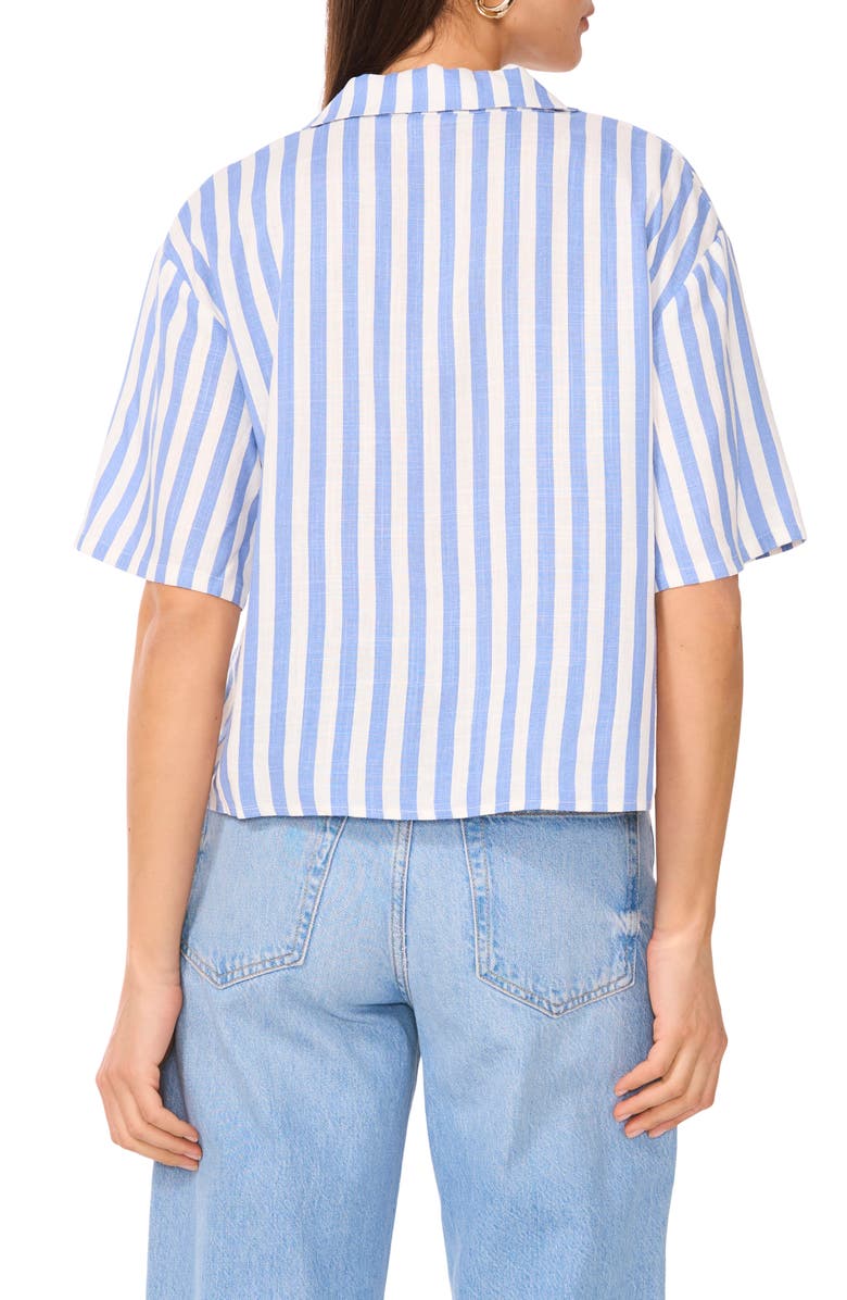 Vince Camuto Stripe Crop Button-Up Shirt, Alternate, color, 