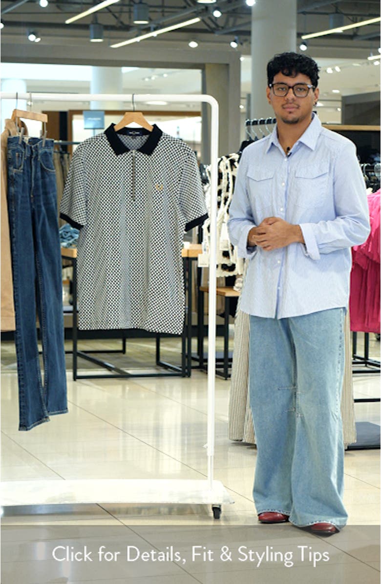 Chequerboard Jacquard Quarter-Zip Polo, sales video thumbnail