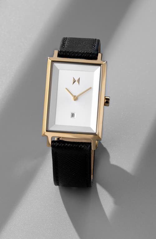 Mvmt Women's Signature Square Black Leather Strap Watch ,24mm In Black