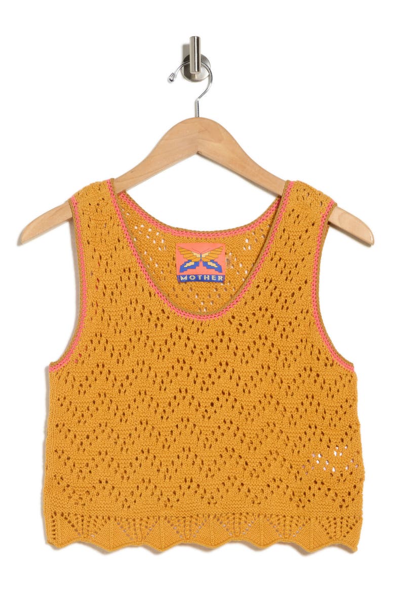 Open Knit Tank, Alternate, color, TANGERINE DREAMS