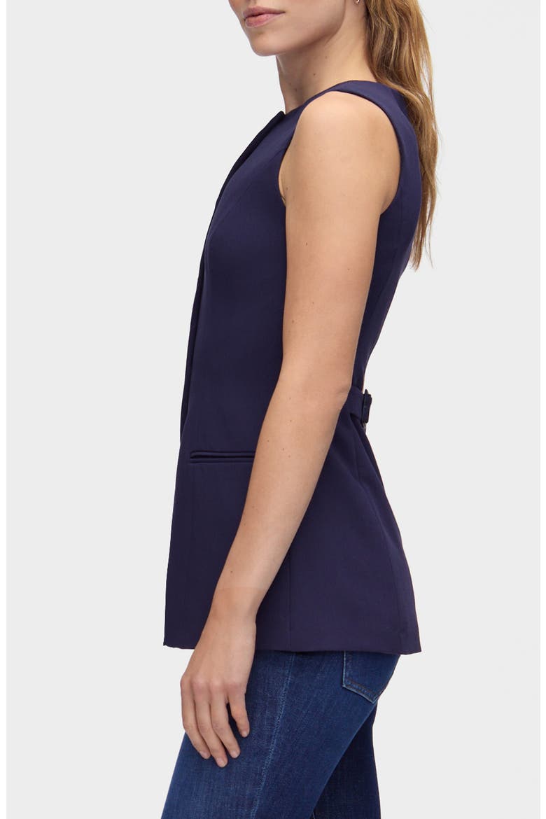 Leo Collarless Vest, Alternate, color, NAVY