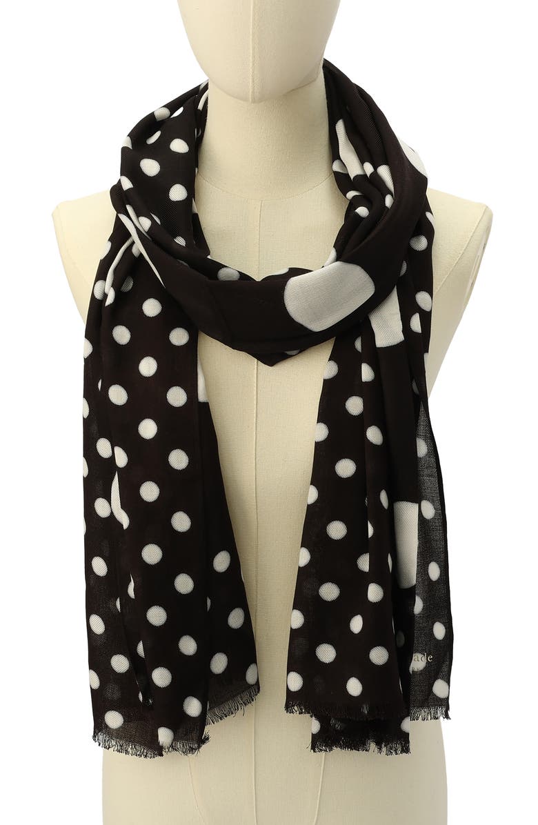 Kate Spade New York breezy dot oblong scarf, Alternate, color, 