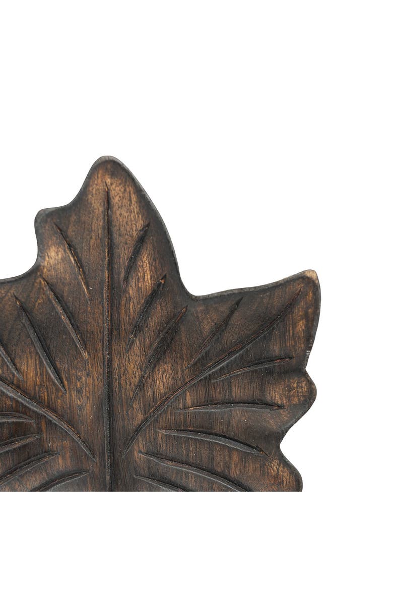 Maple Leaf Decorative Tray, Alternate, color, Brown