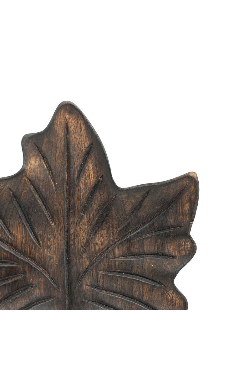 Foreside Home and Garden Maple Leaf Decorative Tray, Alternate, color, Brown