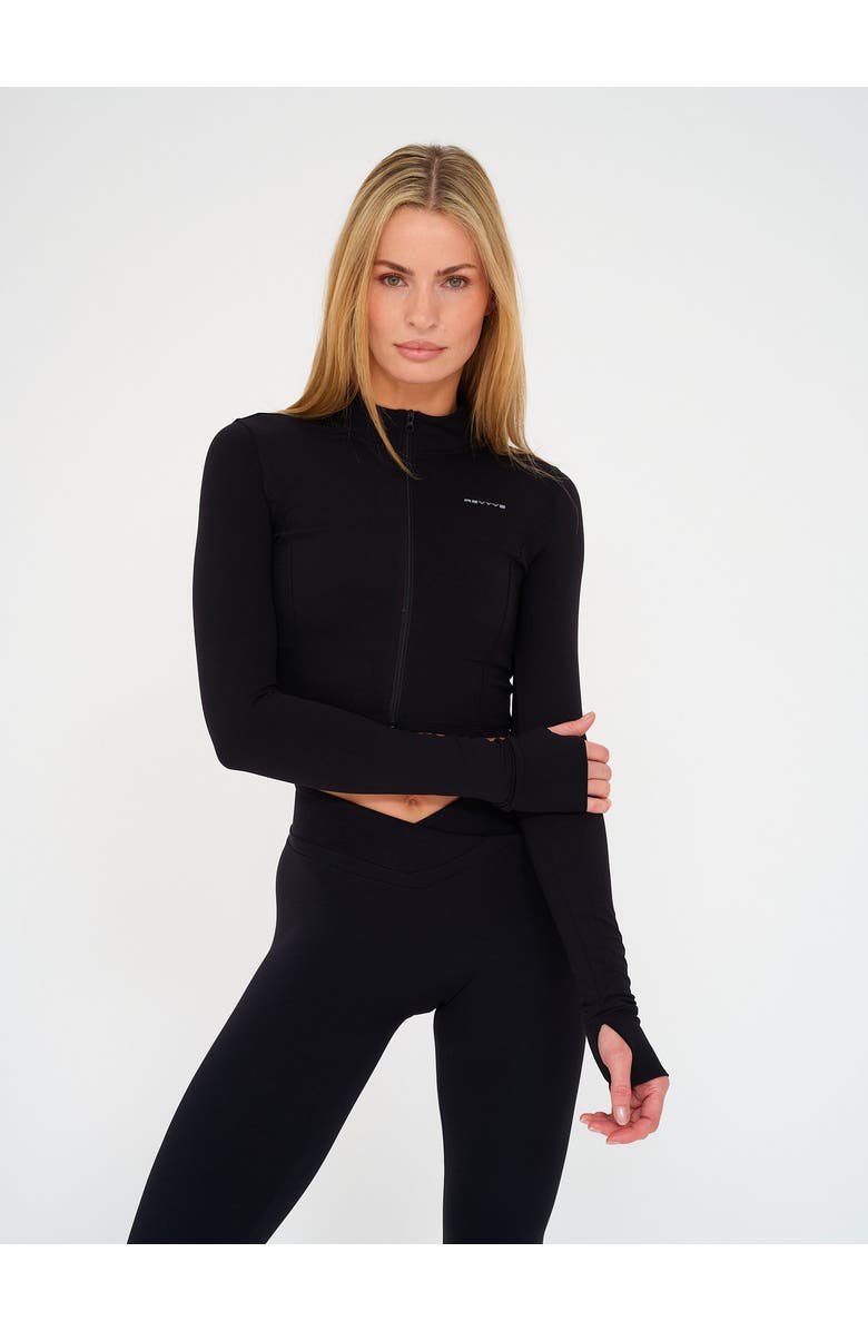 REVYVE ACTIVE Zip-Up Jacket with Thumbholes, Alternate, color, Black