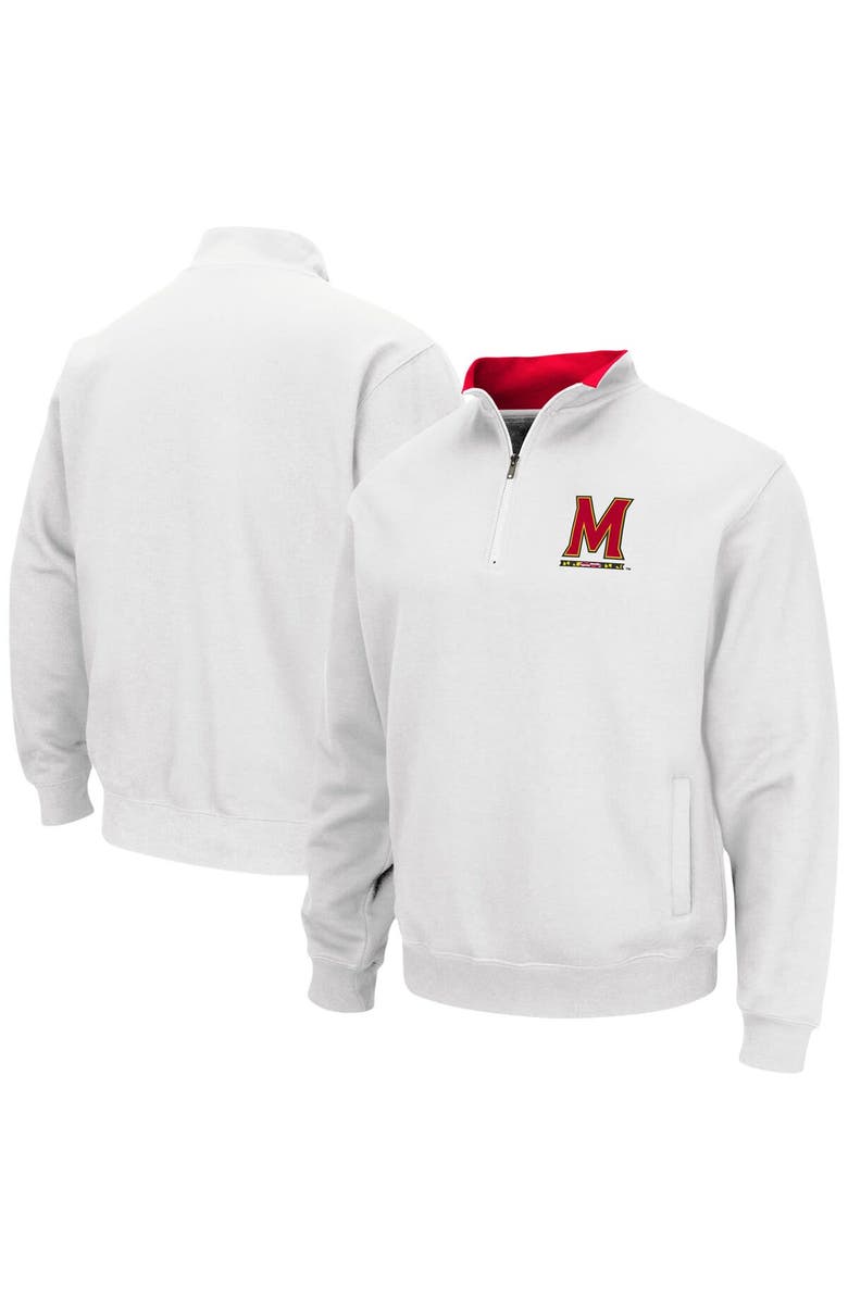 COLOSSEUM Men's Colosseum White Maryland Terrapins Tortugas Quarter-Zip Sweatshirt, Main, color,